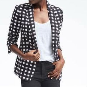 Banana Republic Gingham One Button Blazer 0P